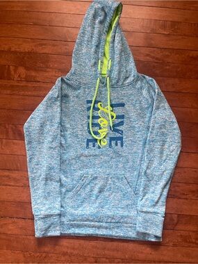 Sled Diva Live Love Ride Blue Marbled Hoodie size small